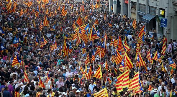 В Барселоне прошла манифестация в поддержку референдума