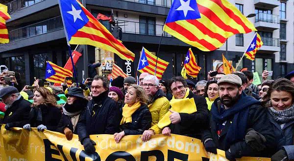 В Брюсселе прошла акция в поддержку независимости Каталонии