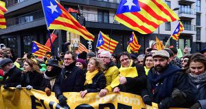В Брюсселе прошла акция в поддержку независимости Каталонии